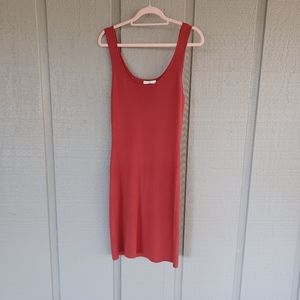 Josie Natori Women Silk Blend Dress Size M Knit Fine Ribbed Scoop Neck Stretch